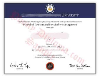 Eastern Mediterranean University (2) - Fake Diploma Sample from Turkey